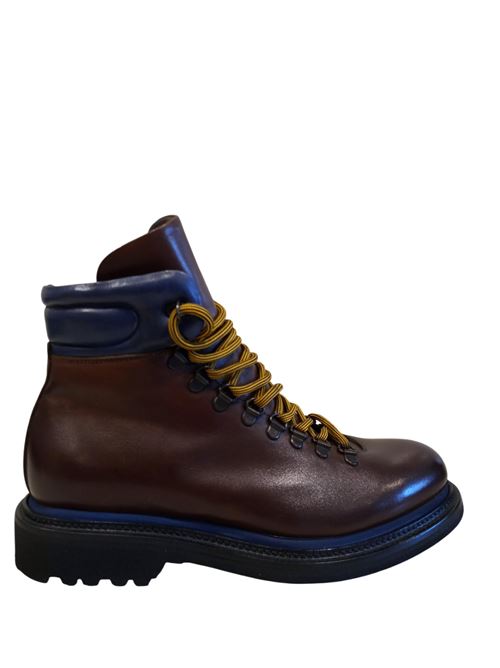 Brown and blue leather combat boots MARECHIARO 1962 | 5932 9569.BLU